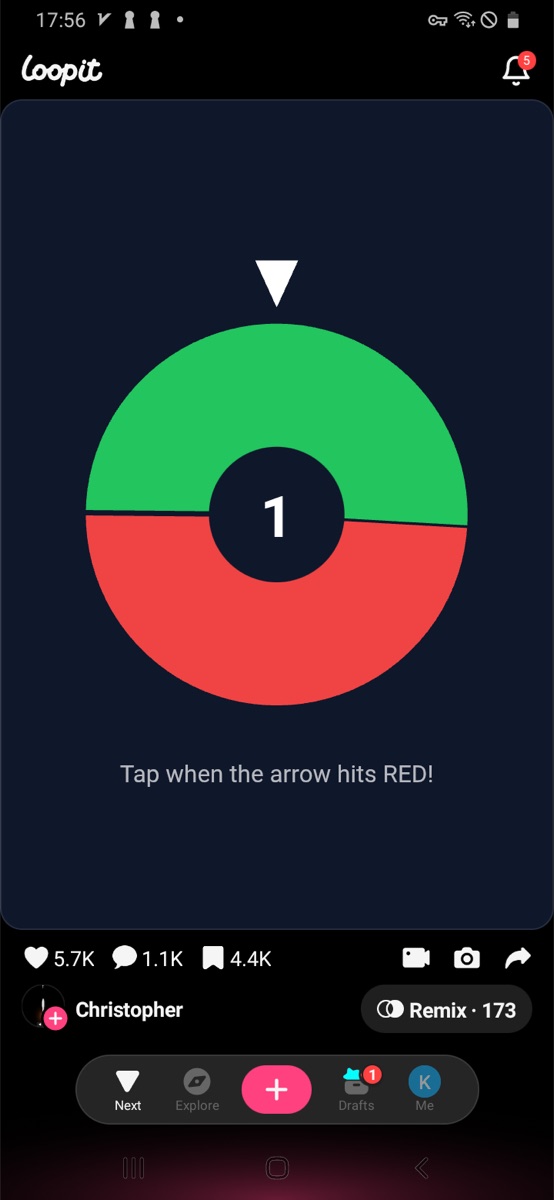 Arrow Timing Wheel with green and red halves and pointer above the wheel.