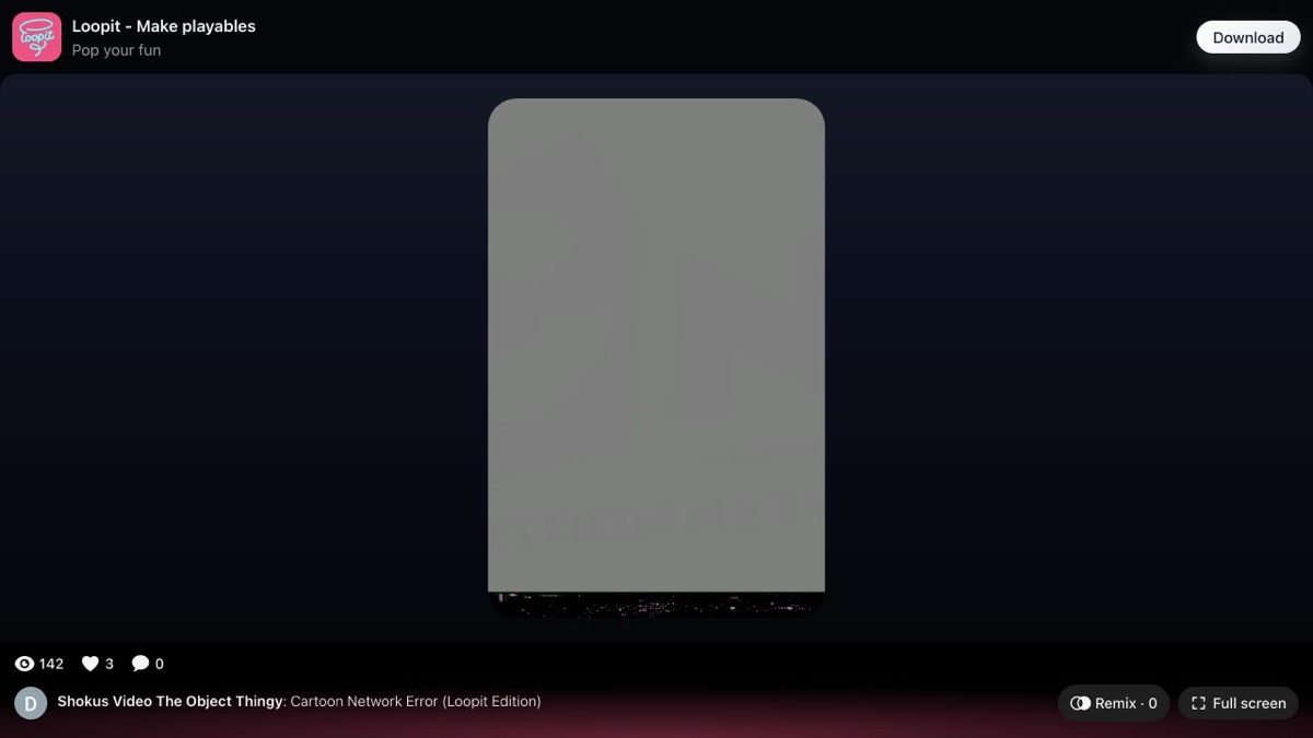 Cartoon Network Error final scary-logo result screen.