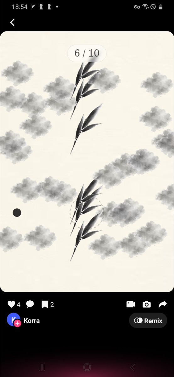 Feather Ink Counter showing 6 out of 10 progress with a small target dot visible.