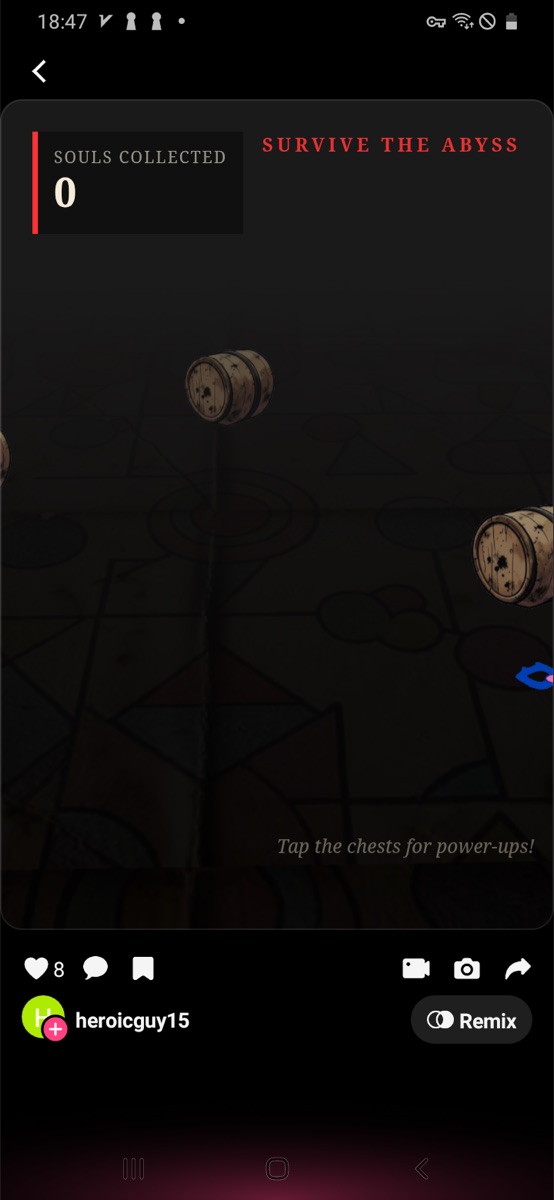 Nightmare Cuphead survival arena after movement with the souls counter still visible.