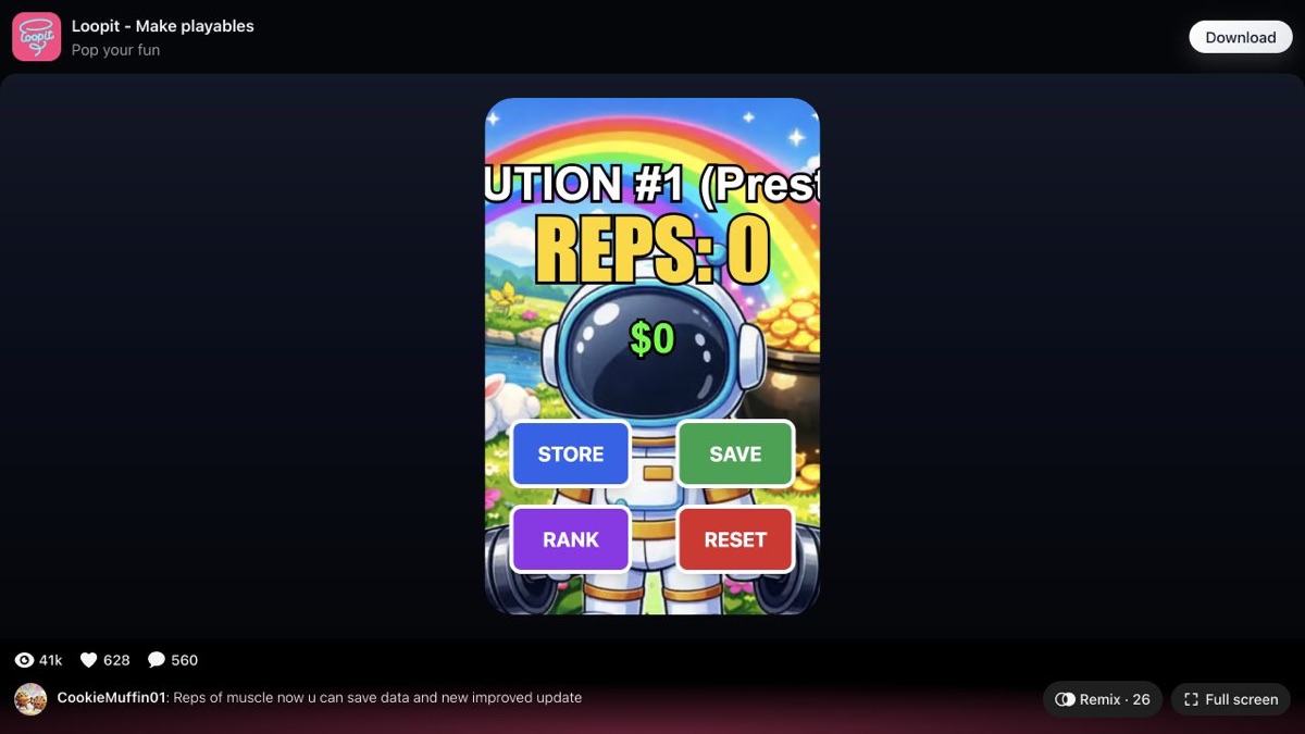 Reps of Muscle at REPS zero and money zero.