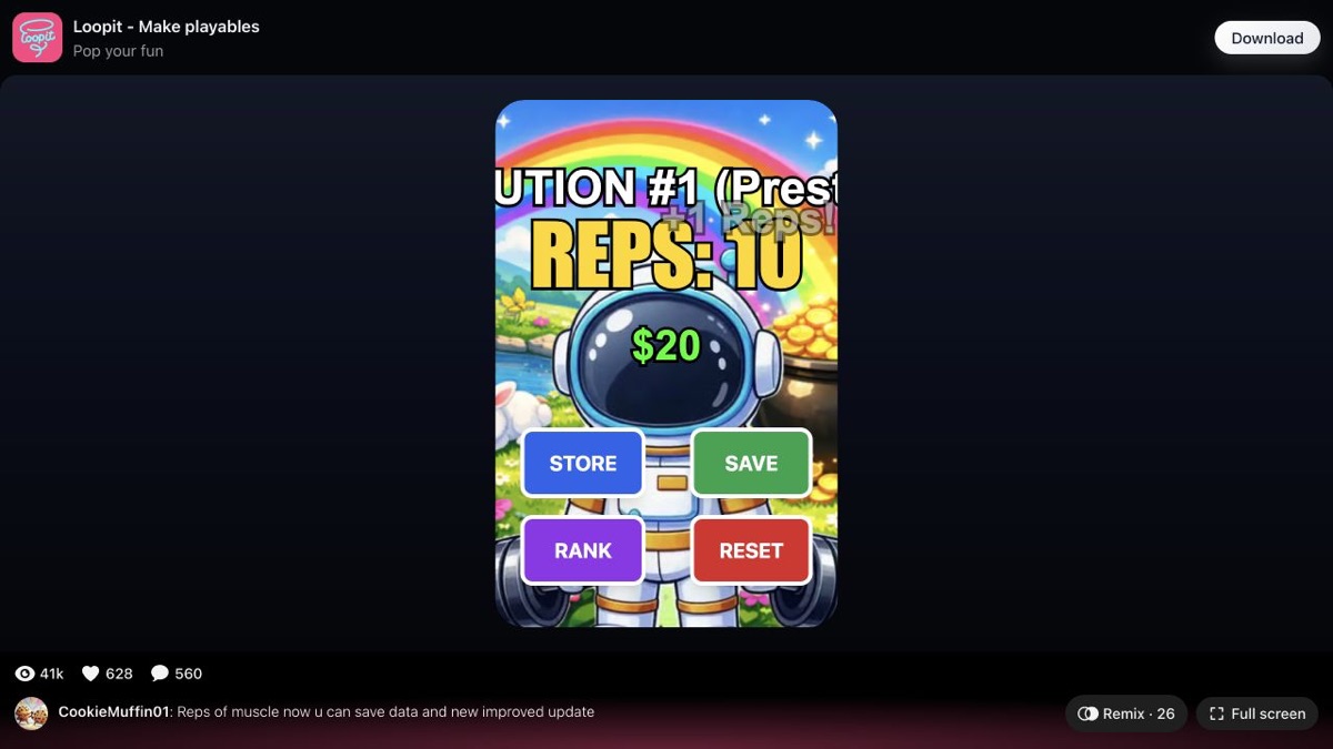 Reps of Muscle showing REPS ten and twenty dollars.