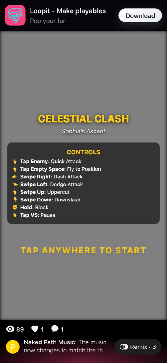 Stage Music Shifter opening screen before angel selection.