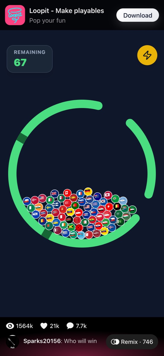 Who Will Win after drag input showing Remaining 67.